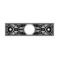 Decorative Black and White Border with Ornate Star Floral Elements. vector