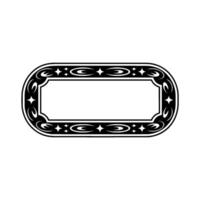 Ornate Black White Oval Frame , Decorative Element. vector