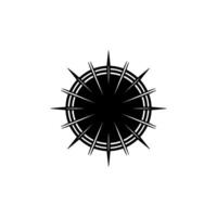 Minimalist Sunburst on White - Bold Geometric , Circular Emblem. vector