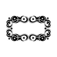 Celestial Frame Elegant Black and White Border. vector