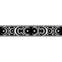 Celestial Border Moon and Star Pattern in Monochrome. vector