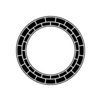 Circular Brick Pattern Minimalist Black and White. vector