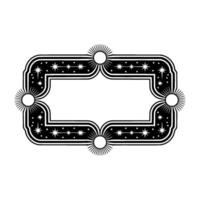 Celestial Frame Illustration - Stars Sunburst Border in Minimalist Style. vector