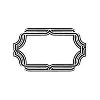 Elegant Minimalist Label Frame with Black Lines on White Background. vector