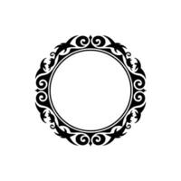 Elegant Black Circle Frame with Ornate. vector