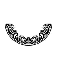 Elegant Black Decorative Border Element on White Background. vector