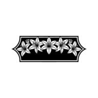 Elegant Floral Border Frame in Black and White, Decorative. vector