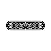 Elegant Floral Border Element in Black and White, Geometric. vector