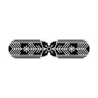 Modern Christmas Holly Snowflake Ornament, Geometric, Minimalist, White Background. vector