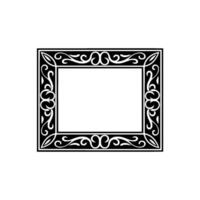 Elegant Black and White Ornamental Frame on White Background. vector