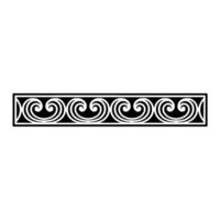 Ornamental Border, Scroll Pattern in Black on White Background. vector