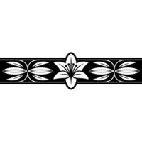 Elegant Floral Border in Black and White, for Invitations, Decorative Elements. vector