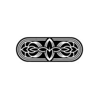 Intricate Geometric Border in Black and White. vector