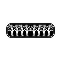 Minimalist Black and White Tree Border. vector