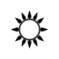 Minimalist Forest Sunburst Frame, Black and White Circular. vector