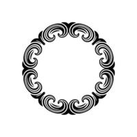 Elegant Swirl Frame, Ornate Circle Border, Decorative. vector