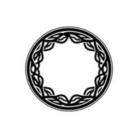 Celtic Knot Circle Frame, Decorative Border, Black and White Illustration. vector
