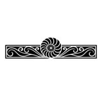 Elegant Geometric Ornament with Swirls and Seashell, Illustration. vector