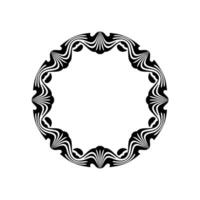 Art Nouveau Circular Frame in Black and White, Elegant Border, Decorative. vector
