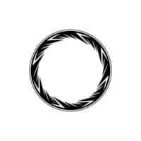 Abstract Geometric Circle Frame - Minimalist Black White, Decorative Element. vector