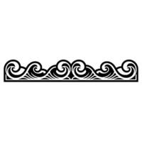 Elegant Black White Wave Border Element. vector