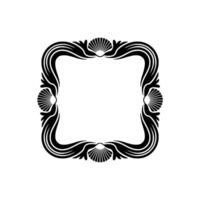 Elegant Art Deco Frame with Shells, Illustration on White. vector