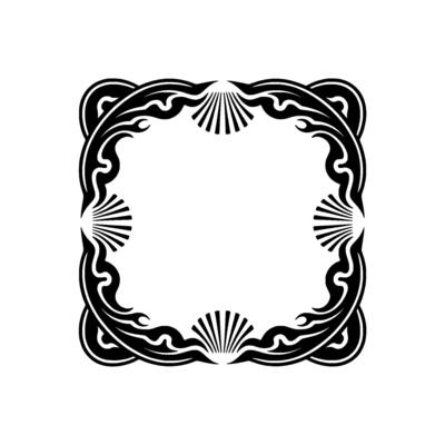 Decorative Art Deco Frame, Black and White, Elegant Ornament.
