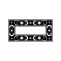 Celestial Border Frame in Black and White - Editable. vector