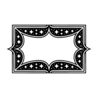 Elegant Black and White Decorative Frame with Star Motifs. vector
