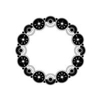 Black White Geometric Circular Element. vector