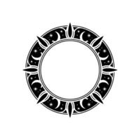 Elegant Circular Frame with Crescent Moons and Stars, Minimalist. vector