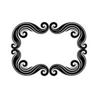 Elegant Swirl Frame Black Flourish on Light Background. vector