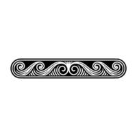Greek Key Wave Border Elegant Black White Scrollwork. vector