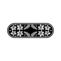 Floral Border, Black and White , Botanical Motif. vector