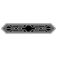 Minimalist Tech Circuit Board Emblem - Illustration. vector