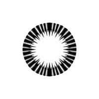 Geometric Abstract Circle Black White Radial Pattern. vector