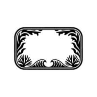 Elegant Art Deco Frame with Floral Wave Elements. vector