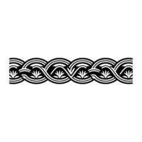 Geometric Border Pattern Floral Black and White, Decorative. vector