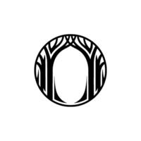 Abstract Tree Archway - Minimalist , Black White. vector