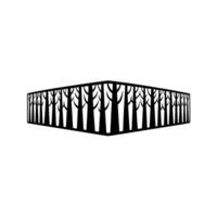 Abstract Forest Silhouette, Minimalist , Geometric Composition. vector