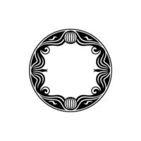 Elegant Art Deco Circle Frame Decorative. vector