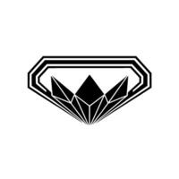 Geometric Black Diamond on White Background. vector