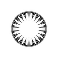 Minimalist Black White Circular with Spikes. vector