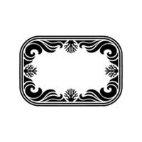 Elegant Black and White Decorative Frame with Organic Shapes. vector