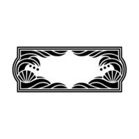 Art Deco Frame Elegant Black White Element. vector