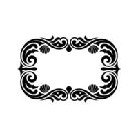 Ornate Black Border Classical Decorative Frame, Elegant Element. vector