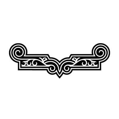 Elegant Black White Ornamental Flourish, Element.