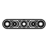 Decorative Black and White Star Pattern Border Element. vector