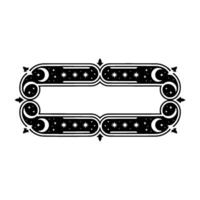 Celestial Frame Moon and Stars Ornament on Grey Background. vector