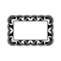 Elegant Black White Decorative Frame - Blank Canvas Element. vector